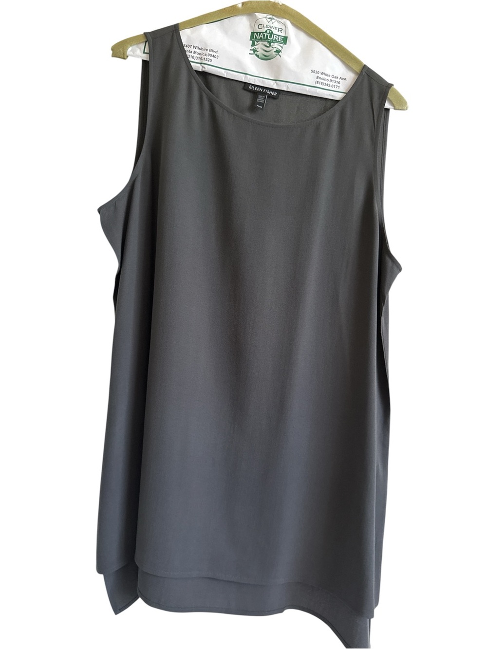 Eileen Fisher Charcoal Gray Sleeveless Round Neck